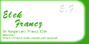 elek francz business card